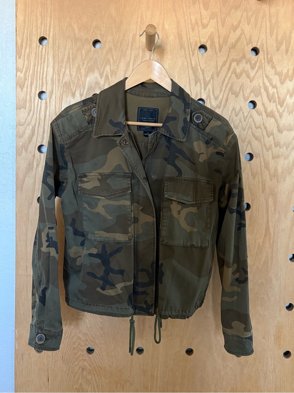 Sanctuary Camouflage Drawcord Utility Jacket - Olive & Brown